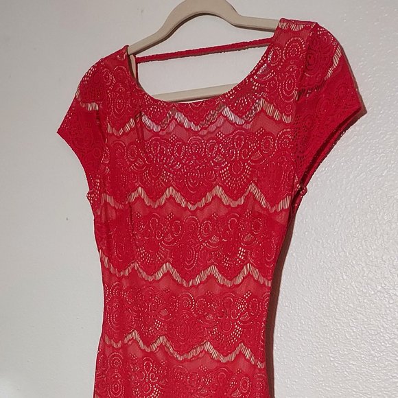 Sexy Bebe Fuchsia Lace Shift Dress Size XS - Picture 3 of 8